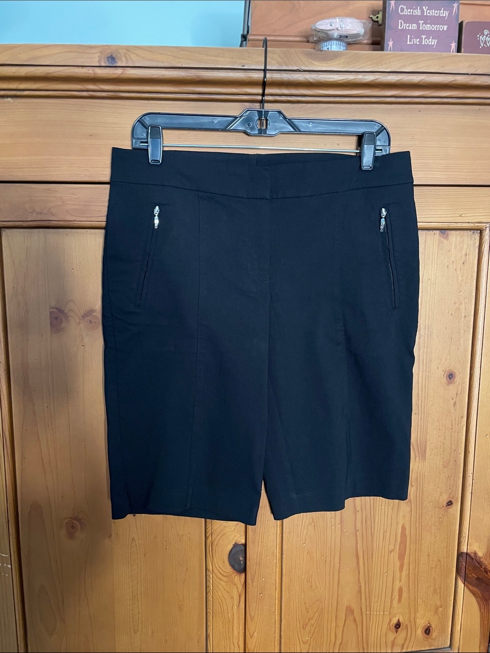 Izod Black Women's Bermuda Shorts with Zip Pockets